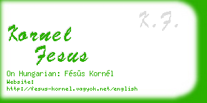 kornel fesus business card