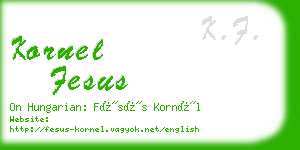 kornel fesus business card